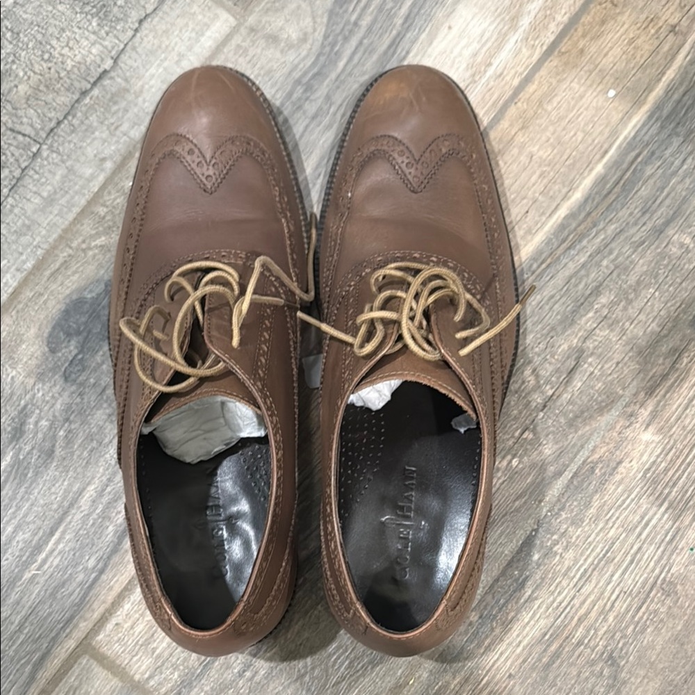 Cole Haan Men's Brown Leather Dress Shoes